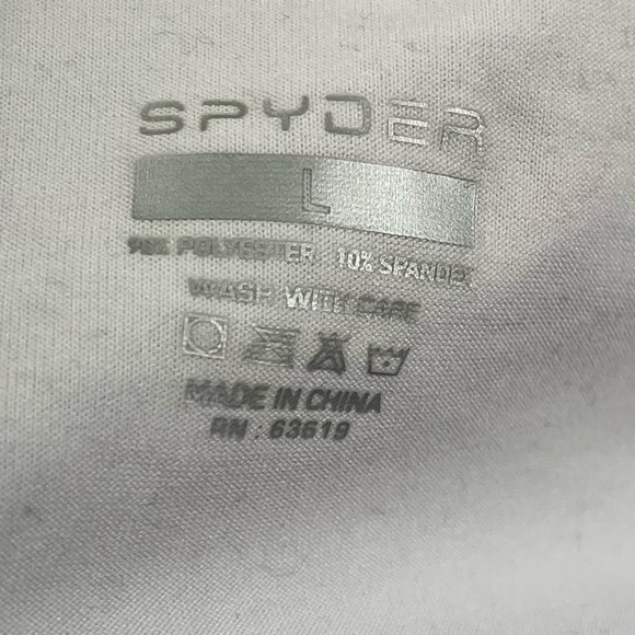 NWT Spyder Large Men's Spandex Soft Stretchy Athletic White Short Sleeve T Shirt - Picture 2 of 9